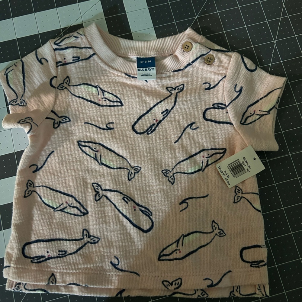 Old Navy Pink Kids Polo with Whale Pattern